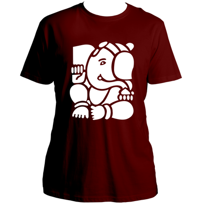 Ganpati maroon unisex T-shirt with Lord Ganesha devotional graphic by Garrari