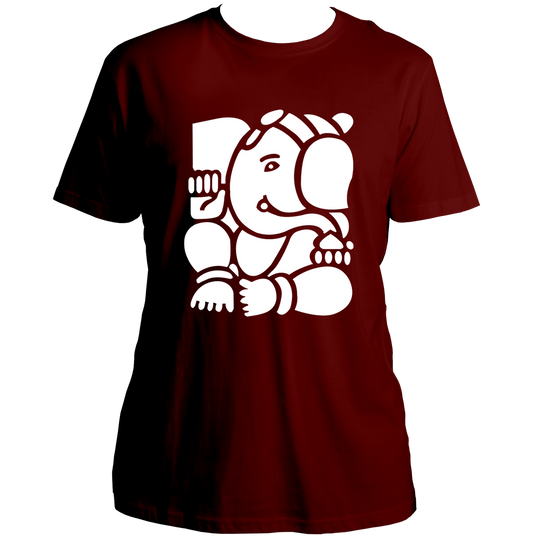 Ganpati maroon unisex T-shirt with Lord Ganesha devotional graphic by Garrari