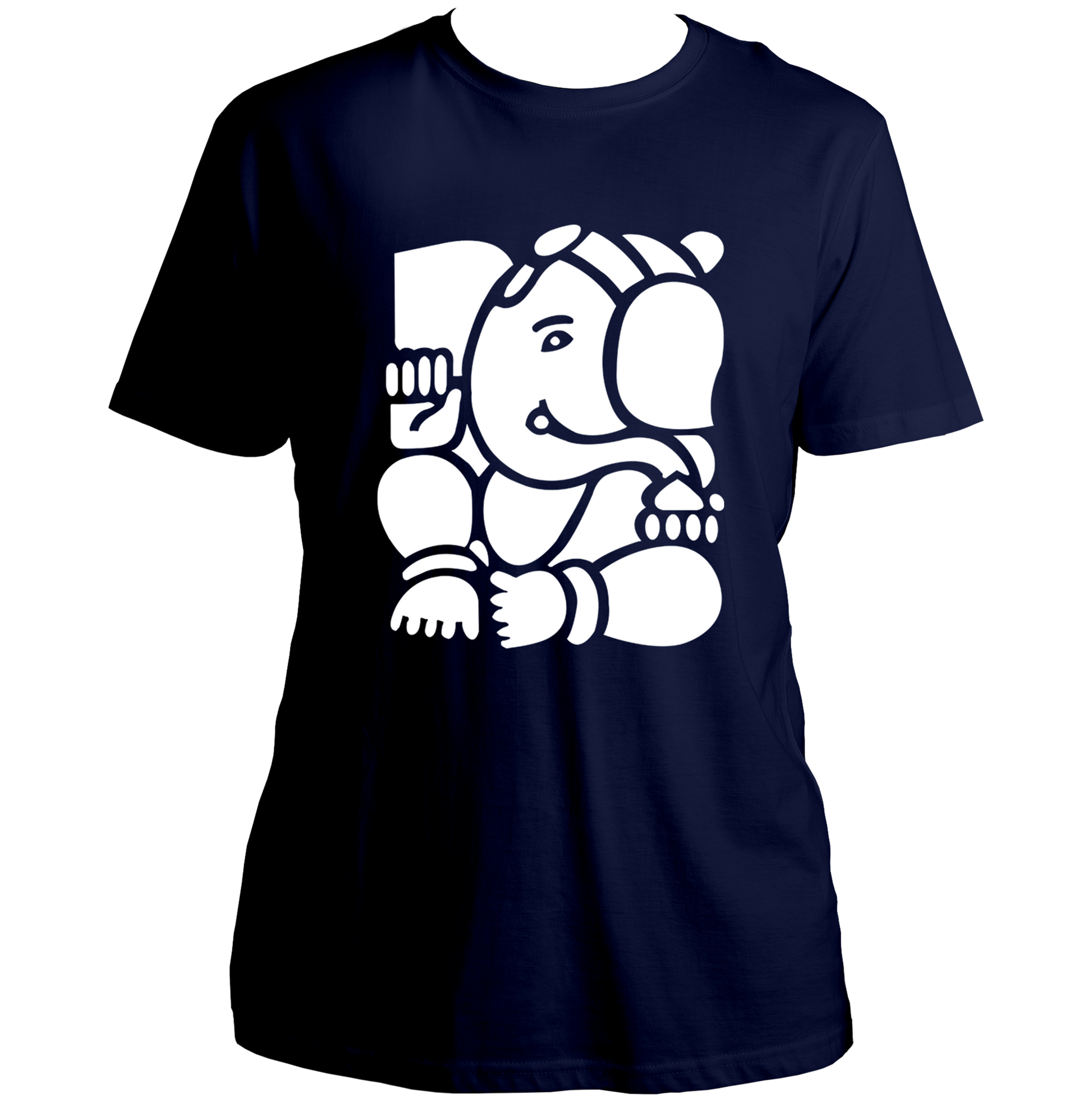 Ganpati navy blue unisex T-shirt with Lord Ganesha devotional graphic by Garrari