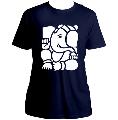 Ganpati navy blue unisex T-shirt with Lord Ganesha devotional graphic by Garrari