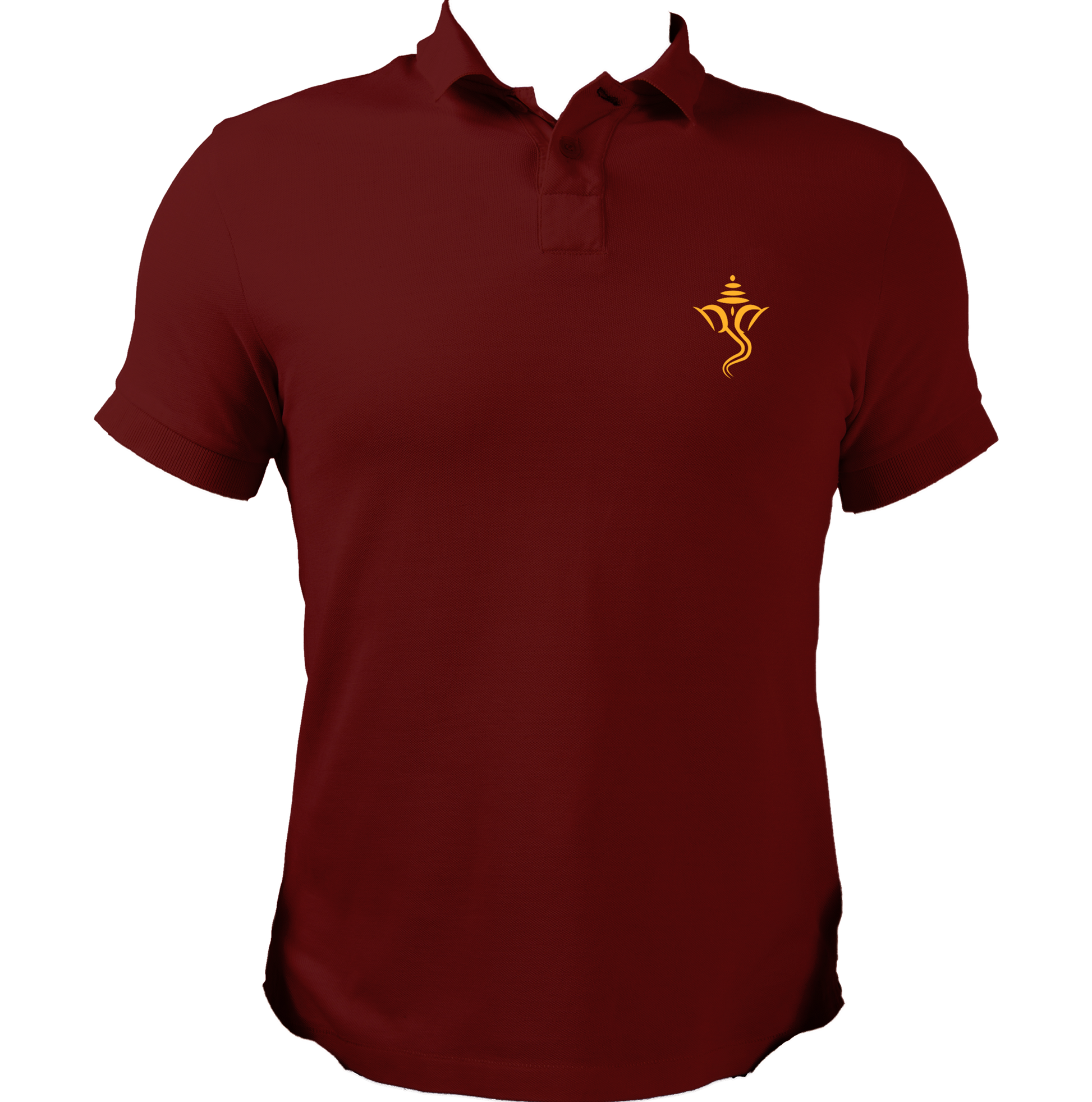 Ganesh Ji maroon polo T-shirt with small Ganpati pocket-side print by Garrari