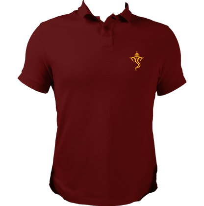 Ganesh Ji maroon polo T-shirt with small Ganpati pocket-side print by Garrari
