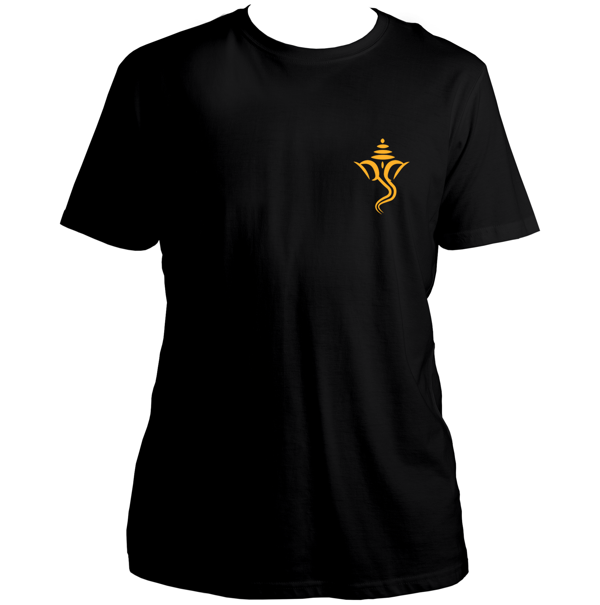 Ganesh Ji black unisex T-shirt with small chest print by Garrari