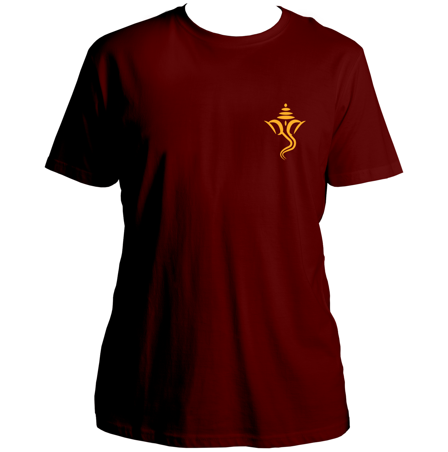 Ganesh Ji maroon unisex T-shirt with small chest print by Garrari