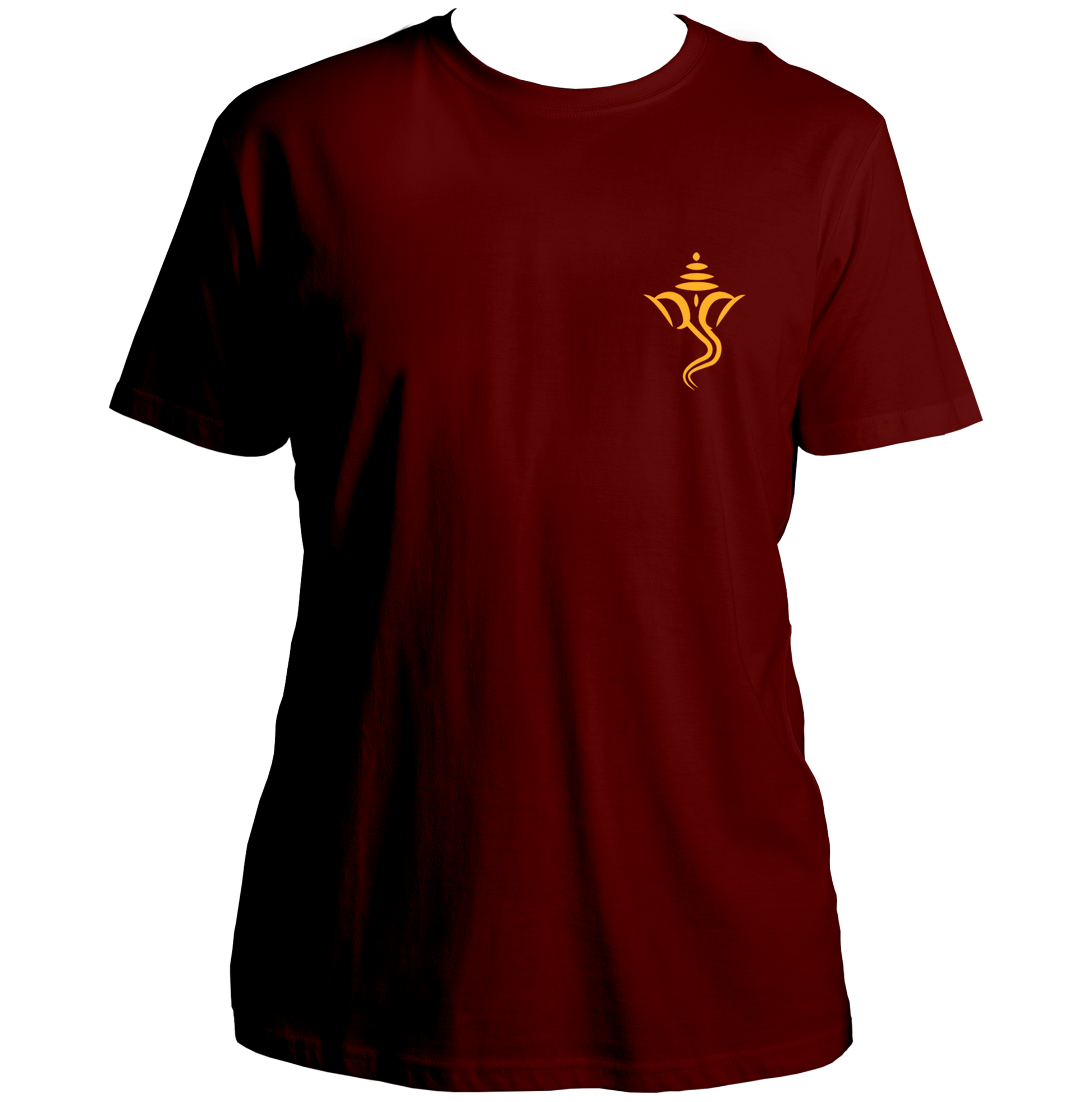 Ganesh Ji maroon unisex T-shirt with small chest print by Garrari