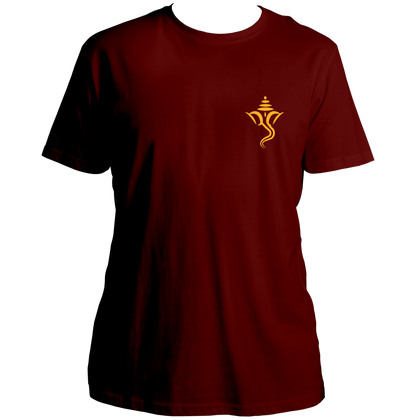Ganesh Ji maroon unisex T-shirt with small chest print by Garrari
