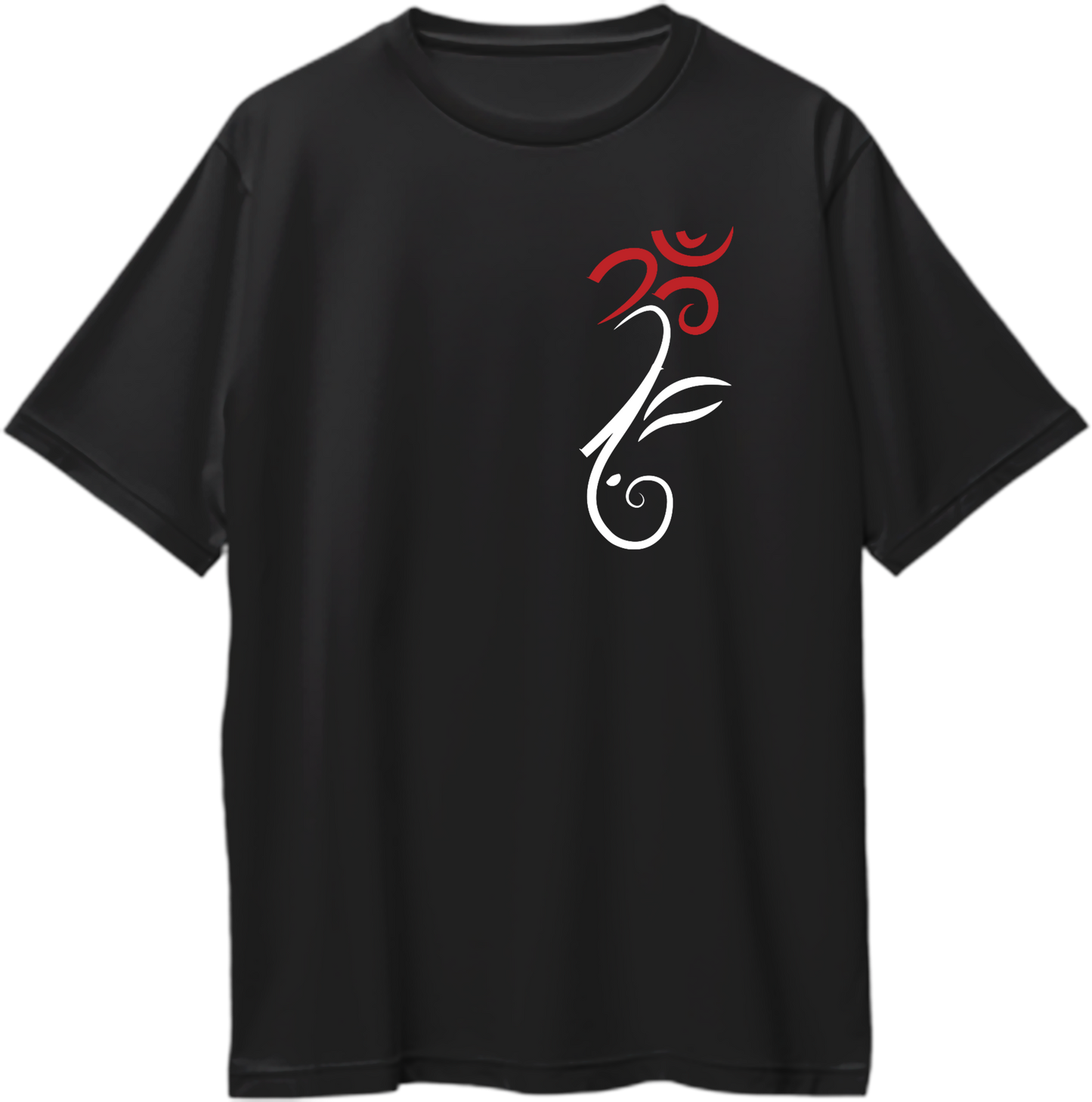 Front view of Om Ganesha Oversized Unisex T-Shirt featuring the Om symbol and Ganesha design.