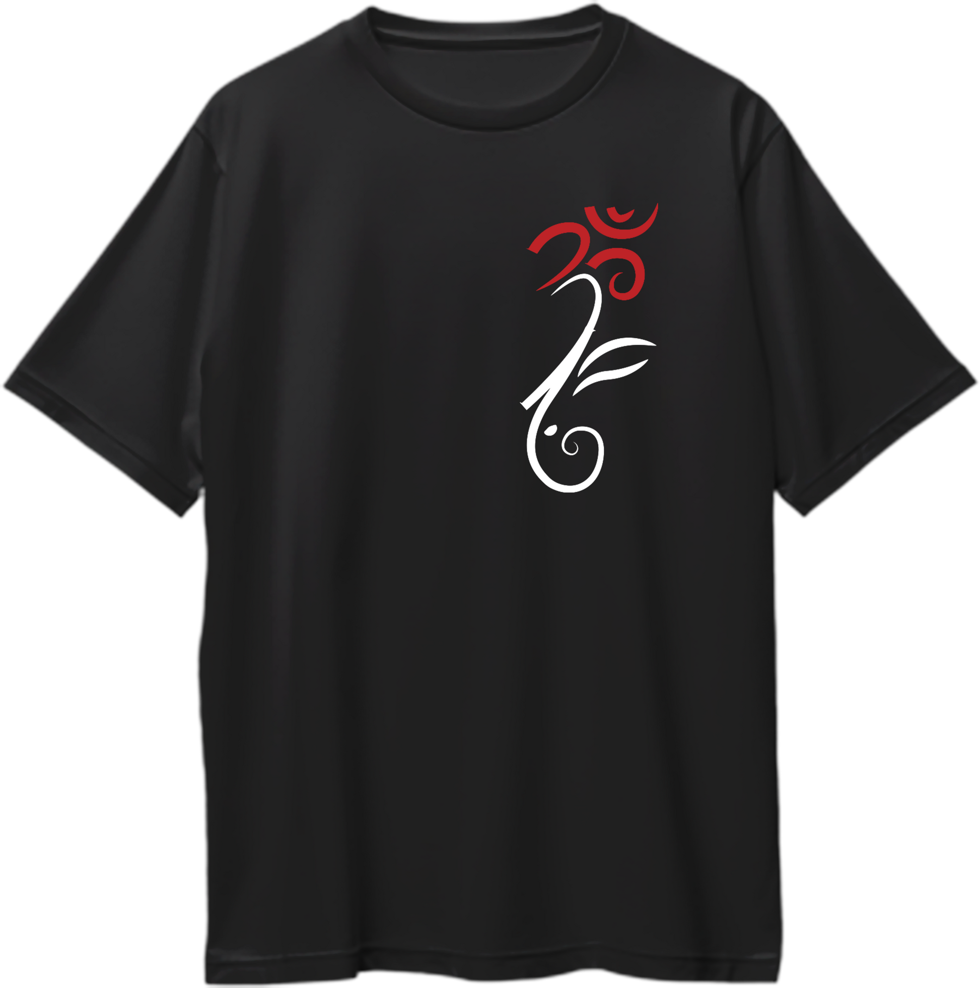 Front view of Om Ganesha Oversized Unisex T-Shirt featuring the Om symbol and Ganesha design.