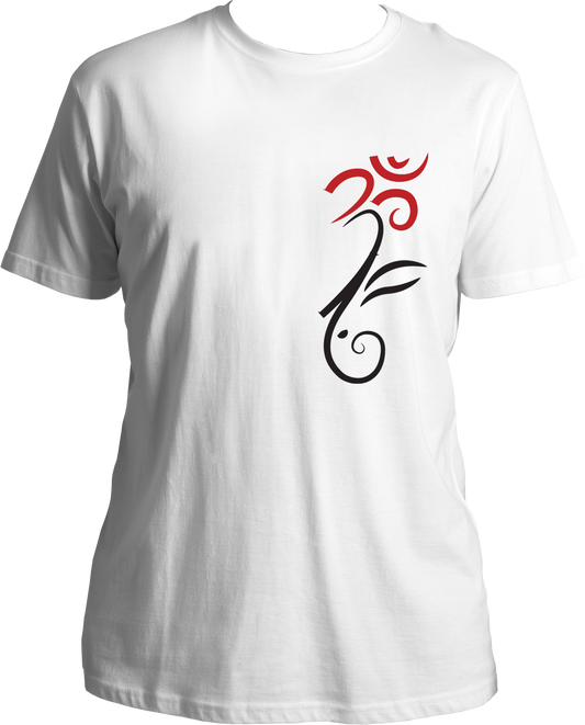 Front view of Om Ganesha Unisex T-Shirt featuring the Om symbol and Lord Ganesha design.