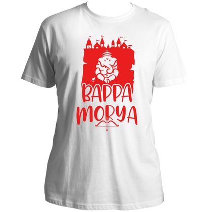 Ganpati Bappa Morya aqua blue unisex T-shirt with devotional graphic by Garrari