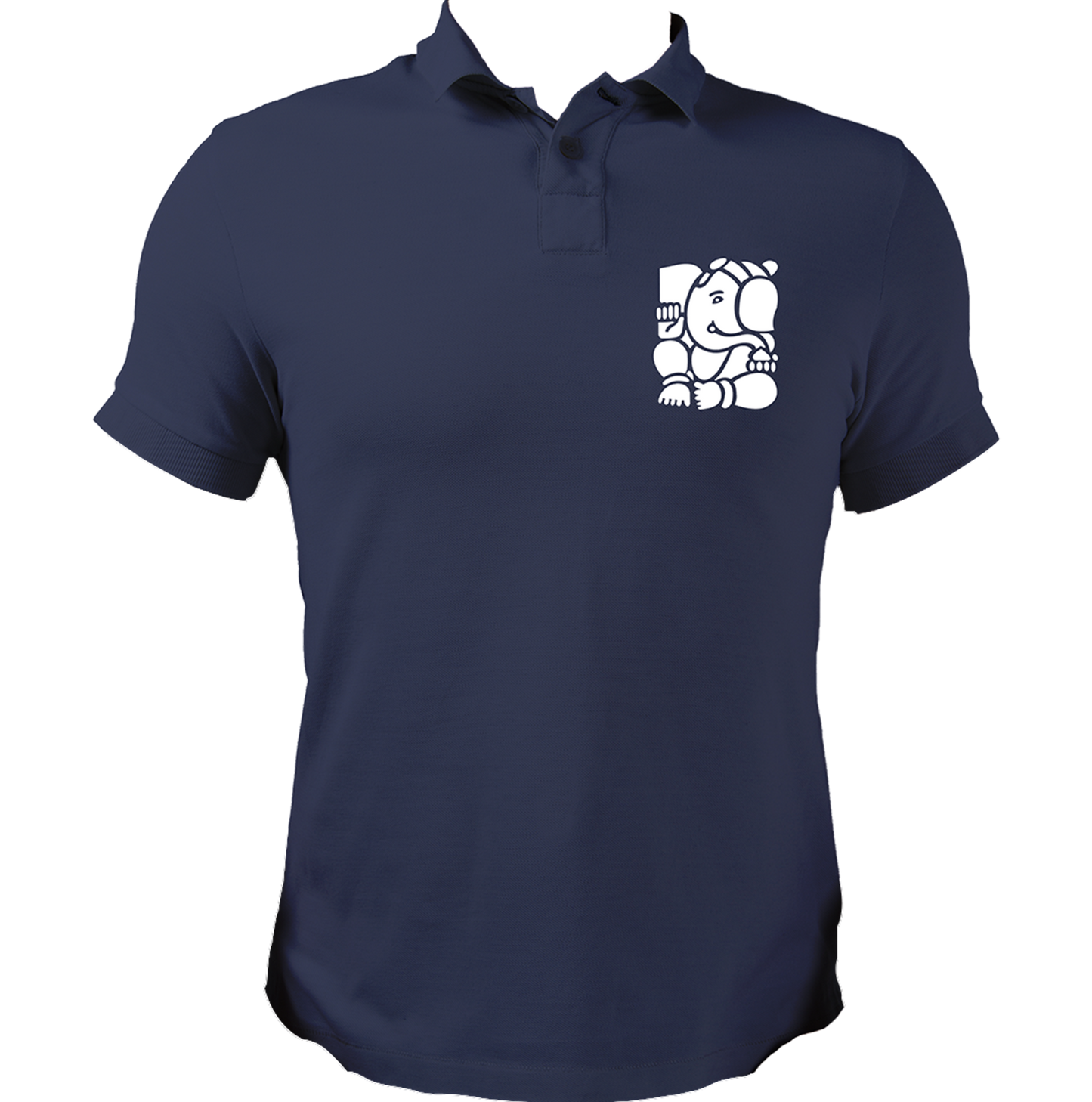 Ganpati navy blue polo T-shirt with Lord Ganesha devotional graphic by Garrari