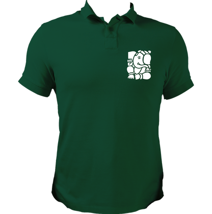 Ganpati dark green polo T-shirt with Lord Ganesha devotional graphic by Garrari