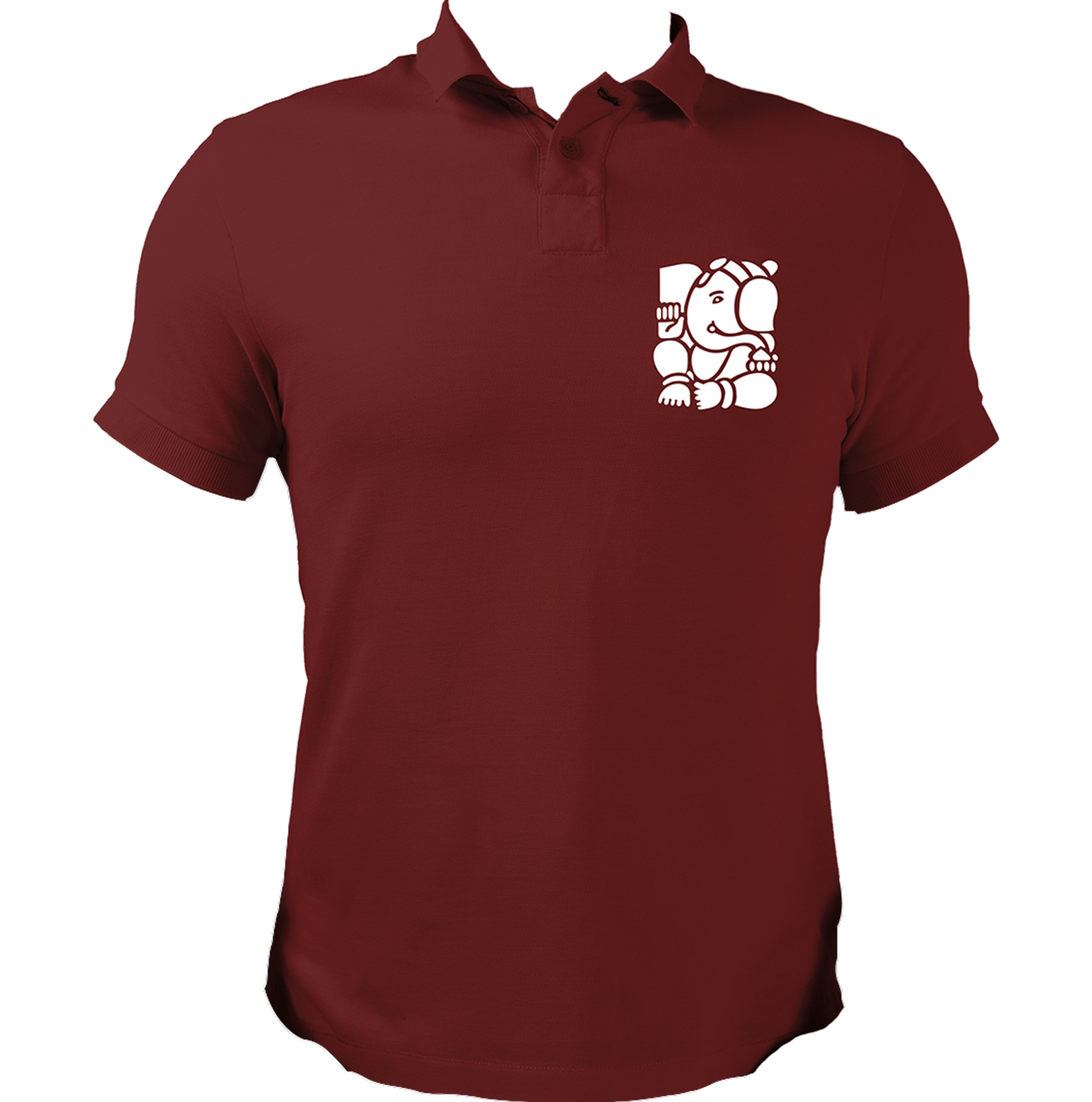 Ganpati maroon polo T-shirt with Lord Ganesha devotional graphic by Garrari