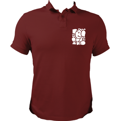 Ganpati maroon polo T-shirt with Lord Ganesha devotional graphic by Garrari