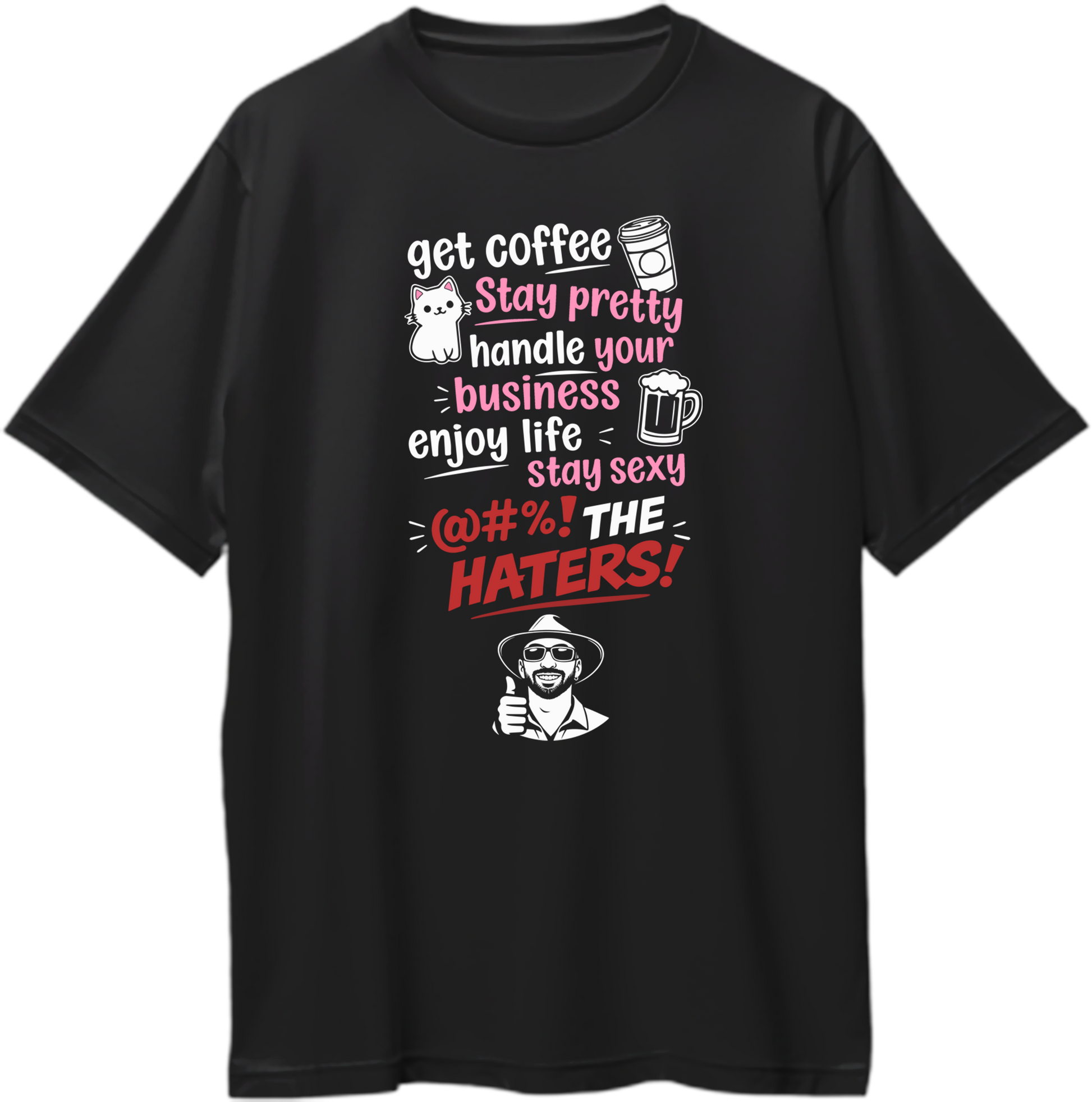 get coffee stay pretty oversized black t shirt viral reel trend design