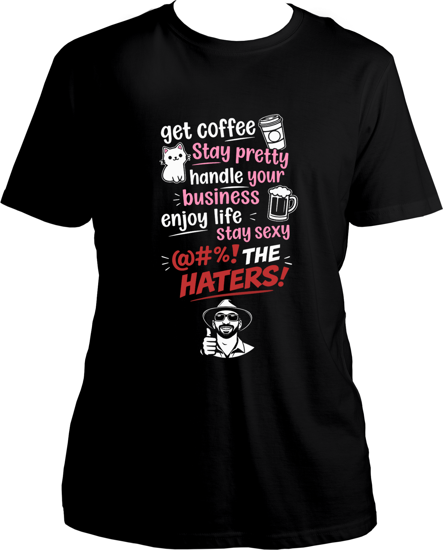 get coffee stay pretty unisex black t shirt viral trend statement design