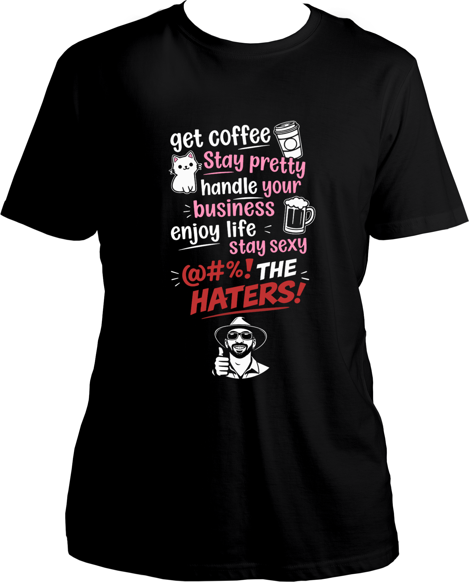 get coffee stay pretty unisex black t shirt viral trend statement design