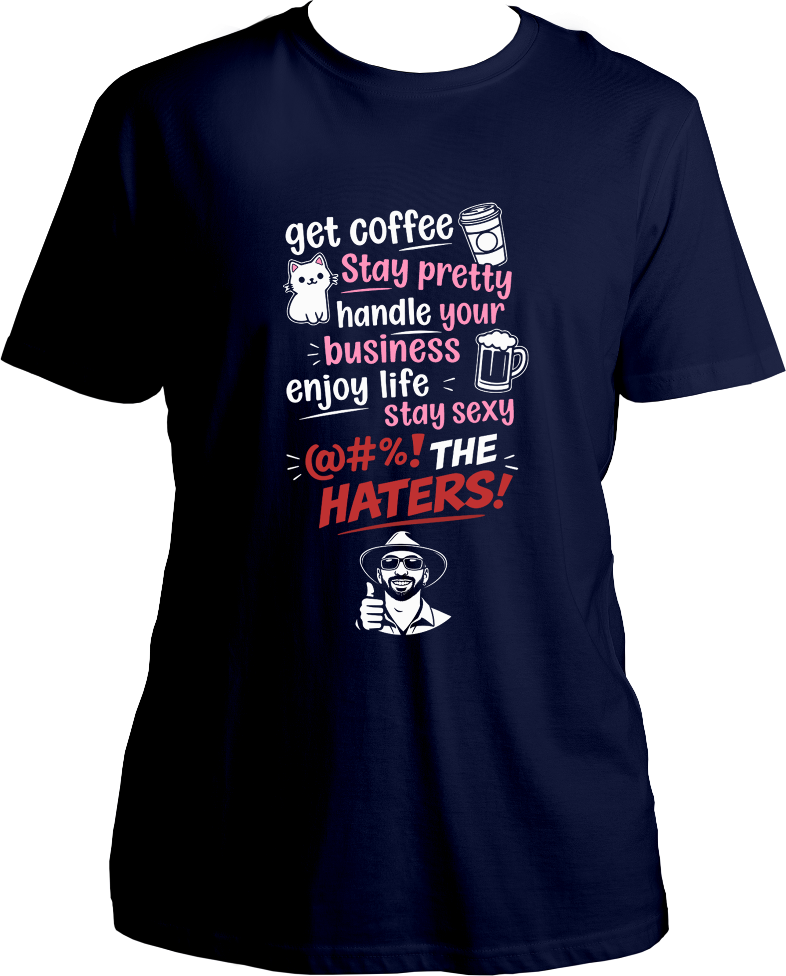 get coffee stay pretty unisex navy blue t shirt viral trend statement design