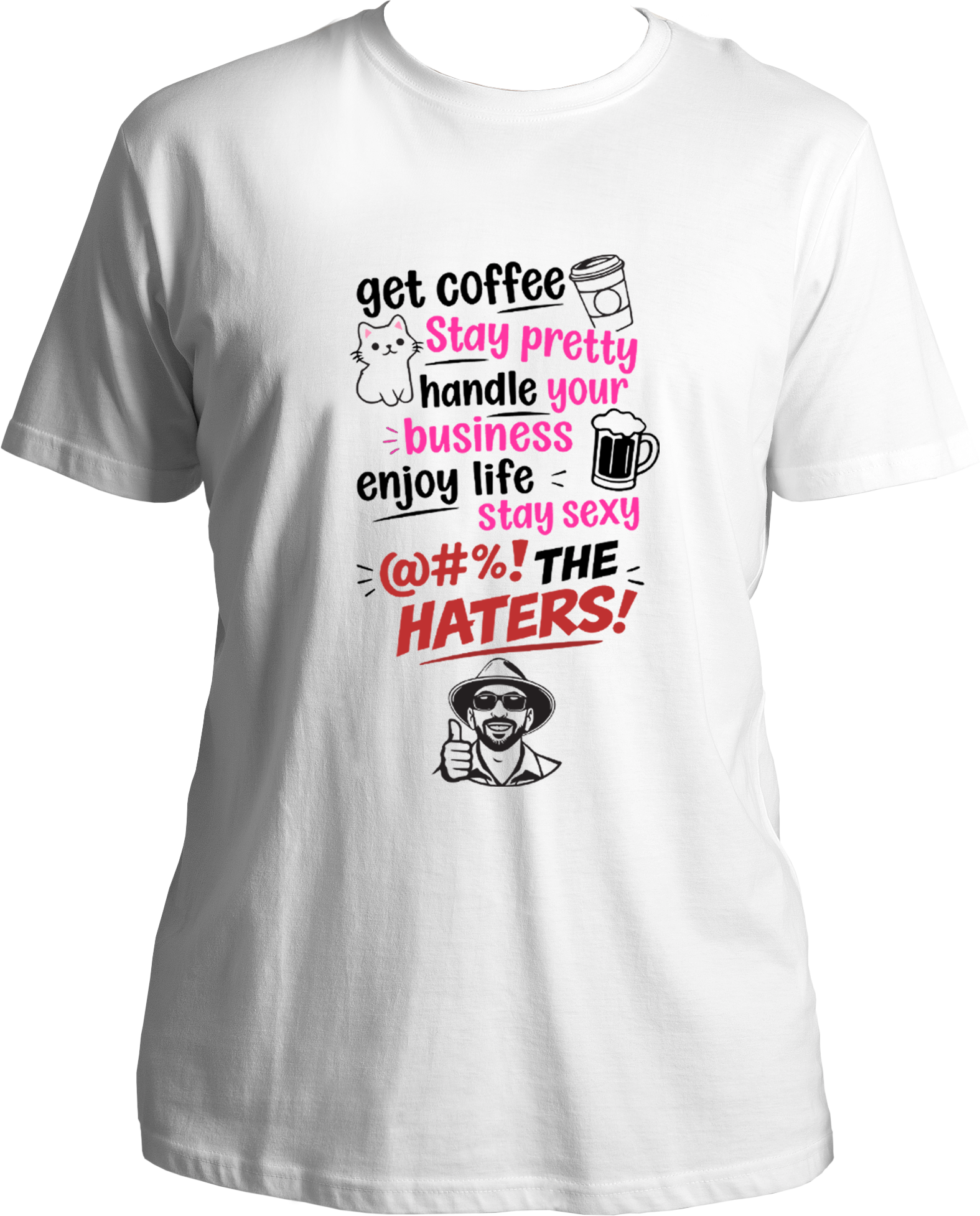 get coffee stay pretty unisex white t shirt viral trend statement design
