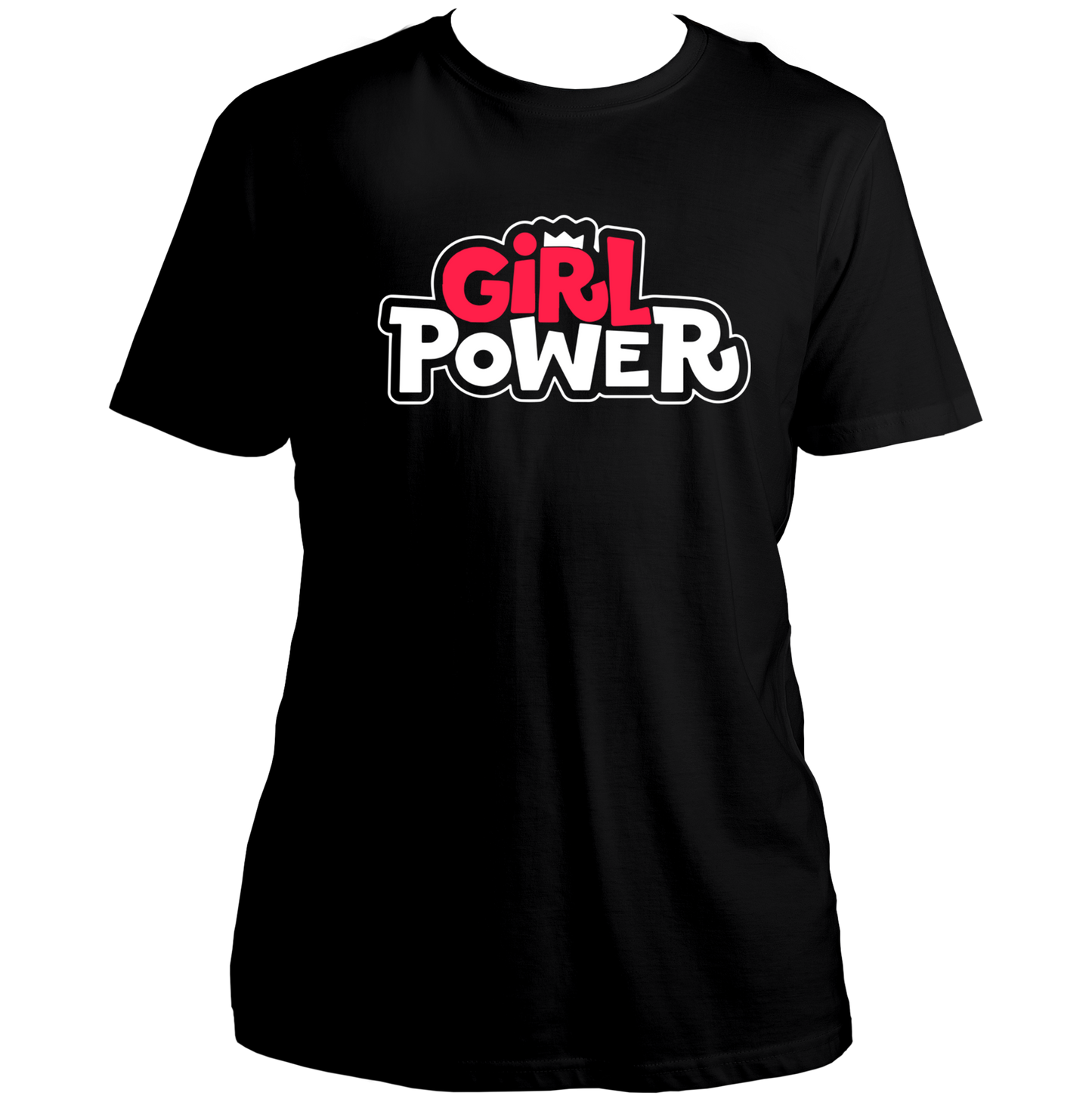 Black Girl Power Bold Logo Unisex T-Shirt with bold women-focused statement print by Garrari