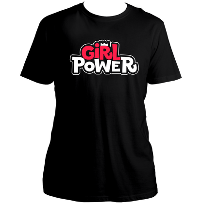 Black Girl Power Bold Logo Unisex T-Shirt with bold women-focused statement print by Garrari