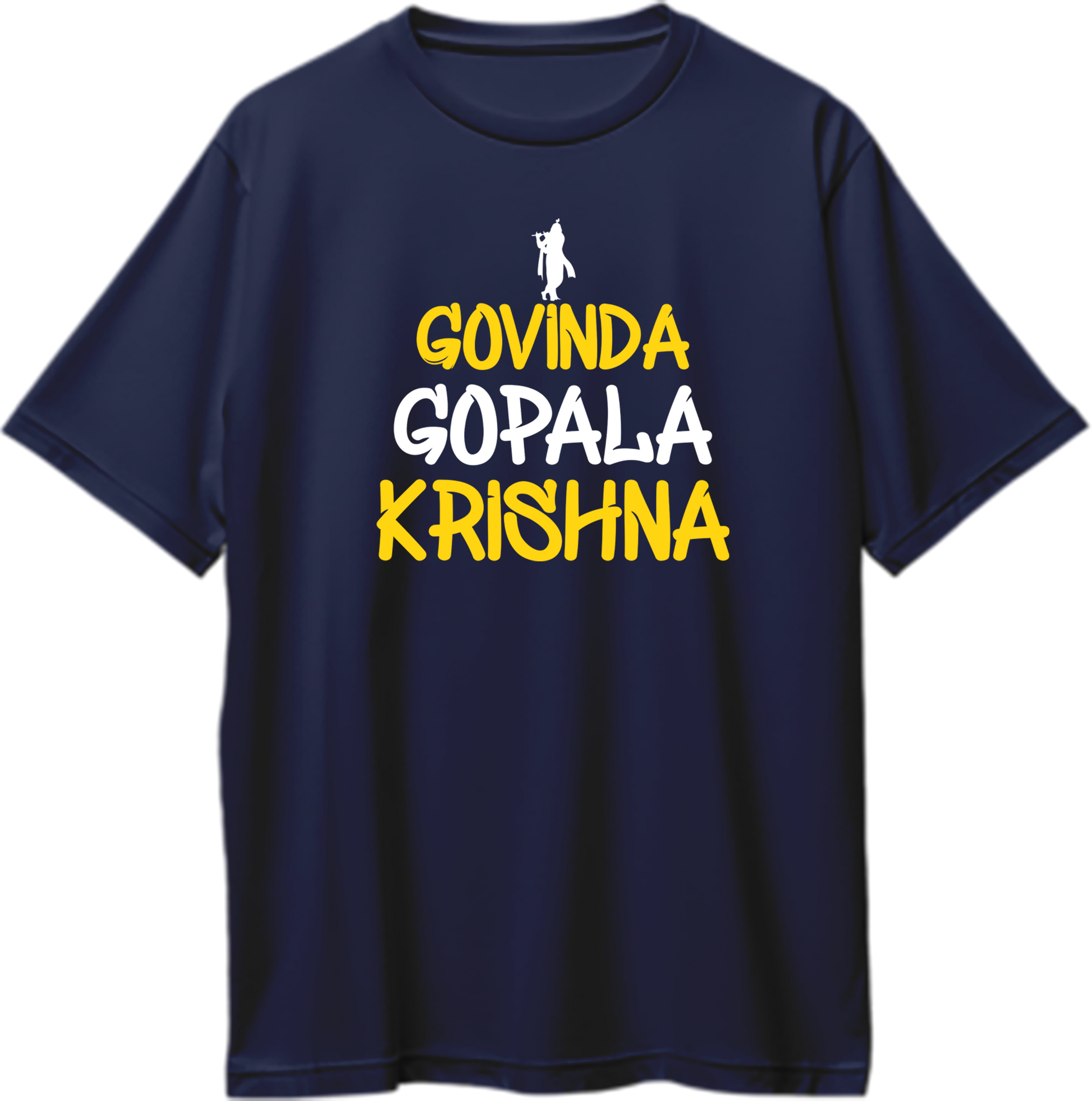 Black Govinda Gopala Krishna oversized T-shirt with Krishna devotional typography by Garrari