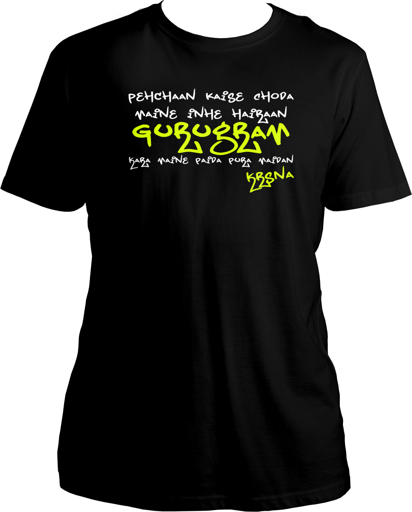Get ready to elevate your style with the KR$NA Khatta Flow Unisex Cotton T-Shirt, a must-have for all true fans of the hip-hop legend. Featuring the iconic lines "Pehchaan kaise choda maine inhe hairaan" from KR$NA’s electrifying verse in the song "Khatta Flow," this tee embodies the bold and impactful spirit of his music.