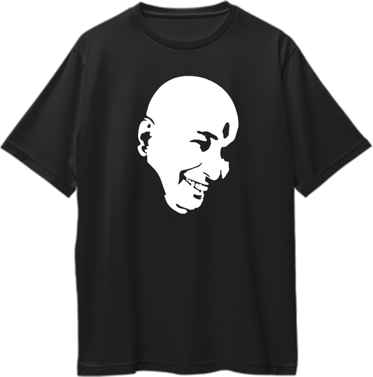 Guruji oversized T-shirt with Guruji smiling face portrait print by Garrari