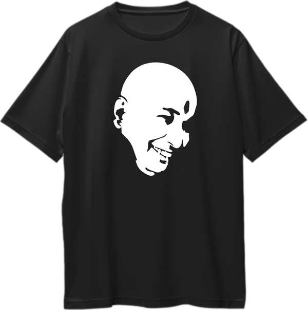 Guruji oversized T-shirt with Guruji smiling face portrait print by Garrari