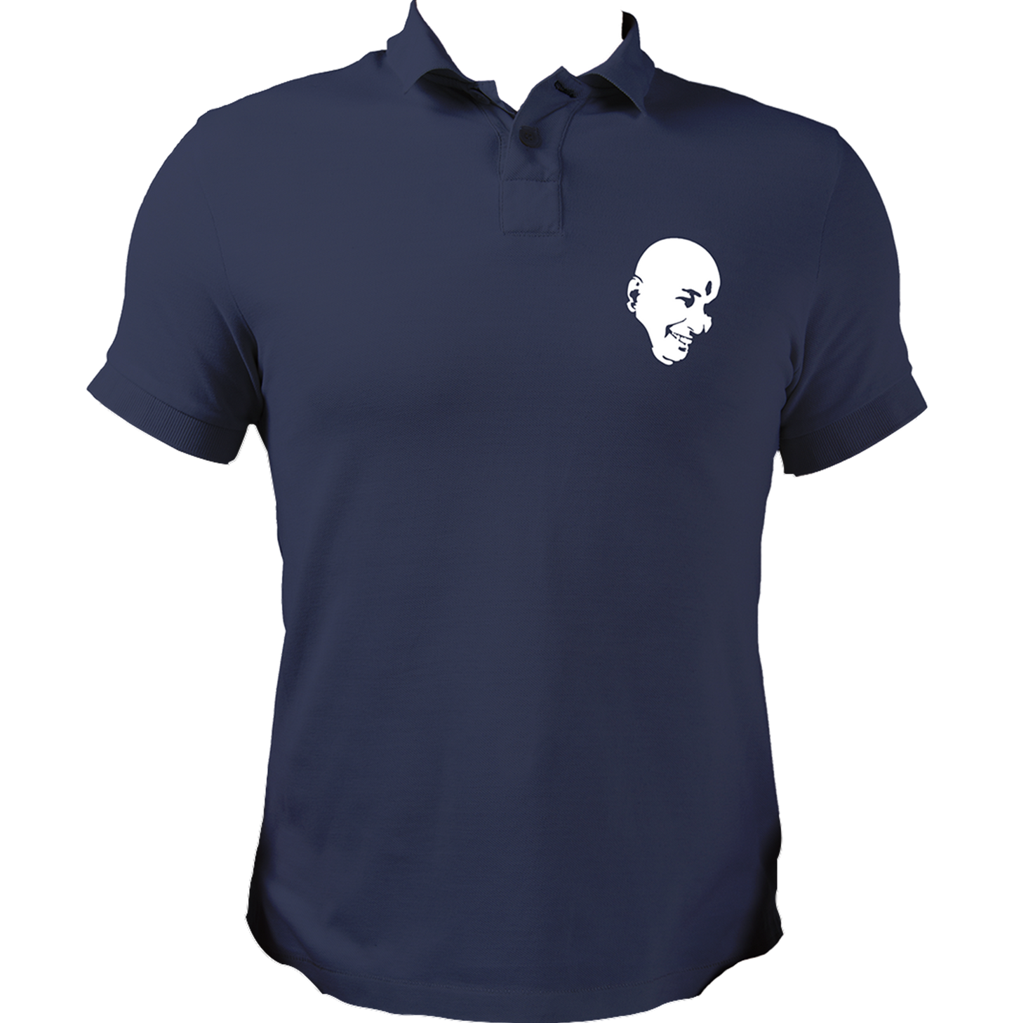Navy Blue Guruji polo T-shirt with Guruji face portrait design by Garrari