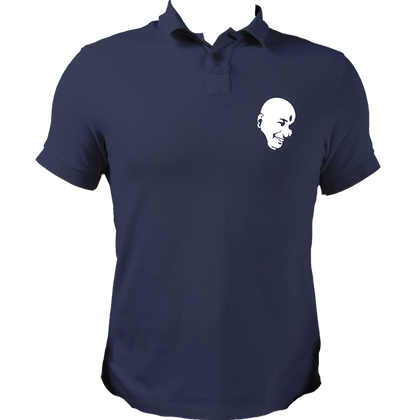 Navy Blue Guruji polo T-shirt with Guruji face portrait design by Garrari