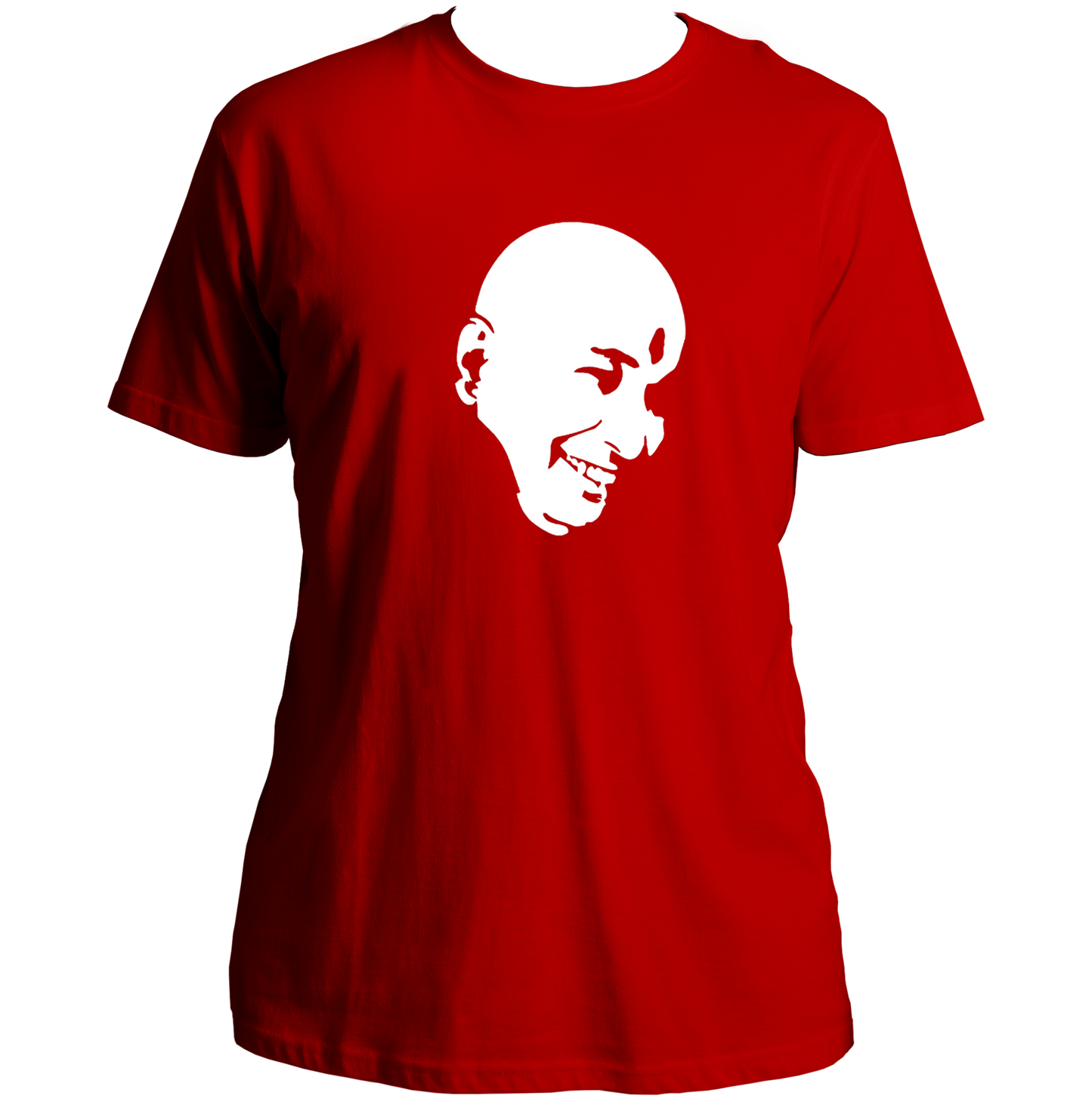 Red Guruji unisex T-shirt with Bade Mandir Wale Guruji print by Garrari