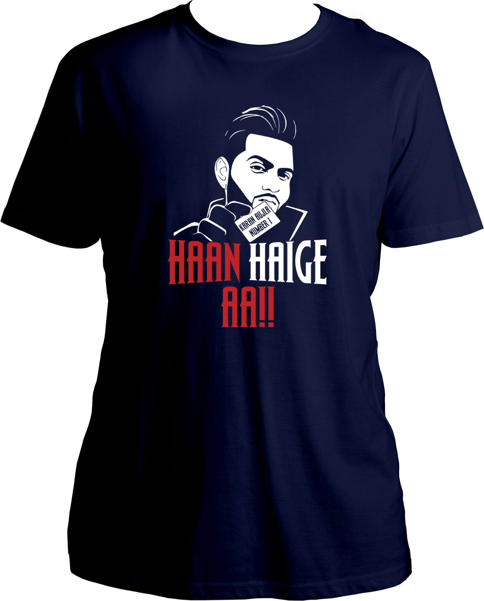 Haan Haige Aa unisex T-shirt inspired by Karan Aujla’s hit song, designed for fans of Punjabi music."