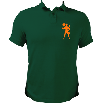 Dark Green Hanuman Ji polo T-shirt with Bajrangbali devotional print by Garrari