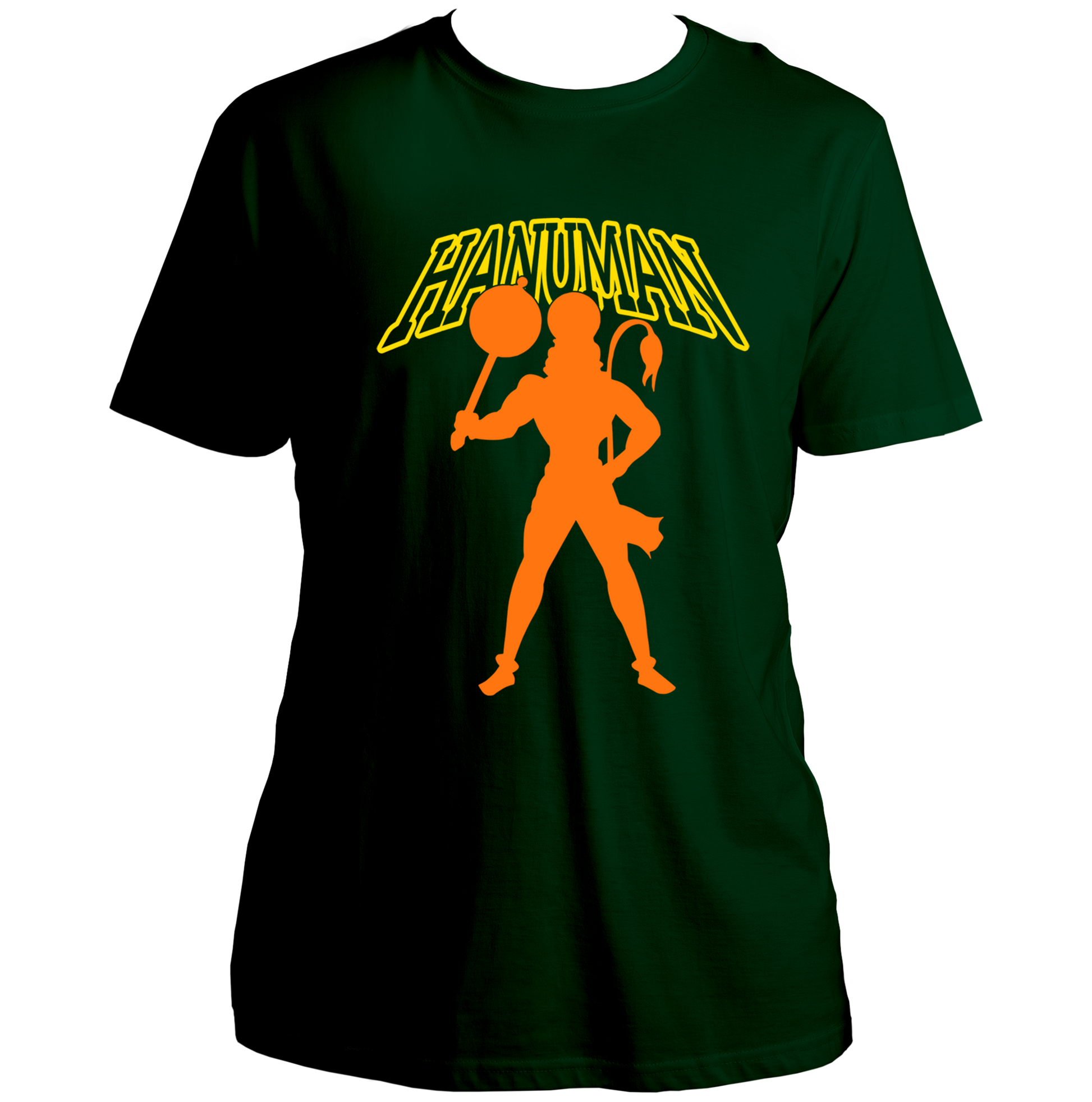 Dark Green Hanuman Ji unisex T-shirt with Bajrangbali devotional print by Garrari