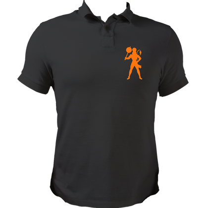 Black Hanuman Ji polo T-shirt with Lord Hanuman devotional print by Garrari
