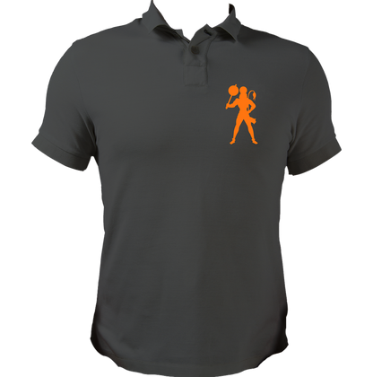 Dark Grey Hanuman Ji polo T-shirt with Hanuman devotional design by Garrari
