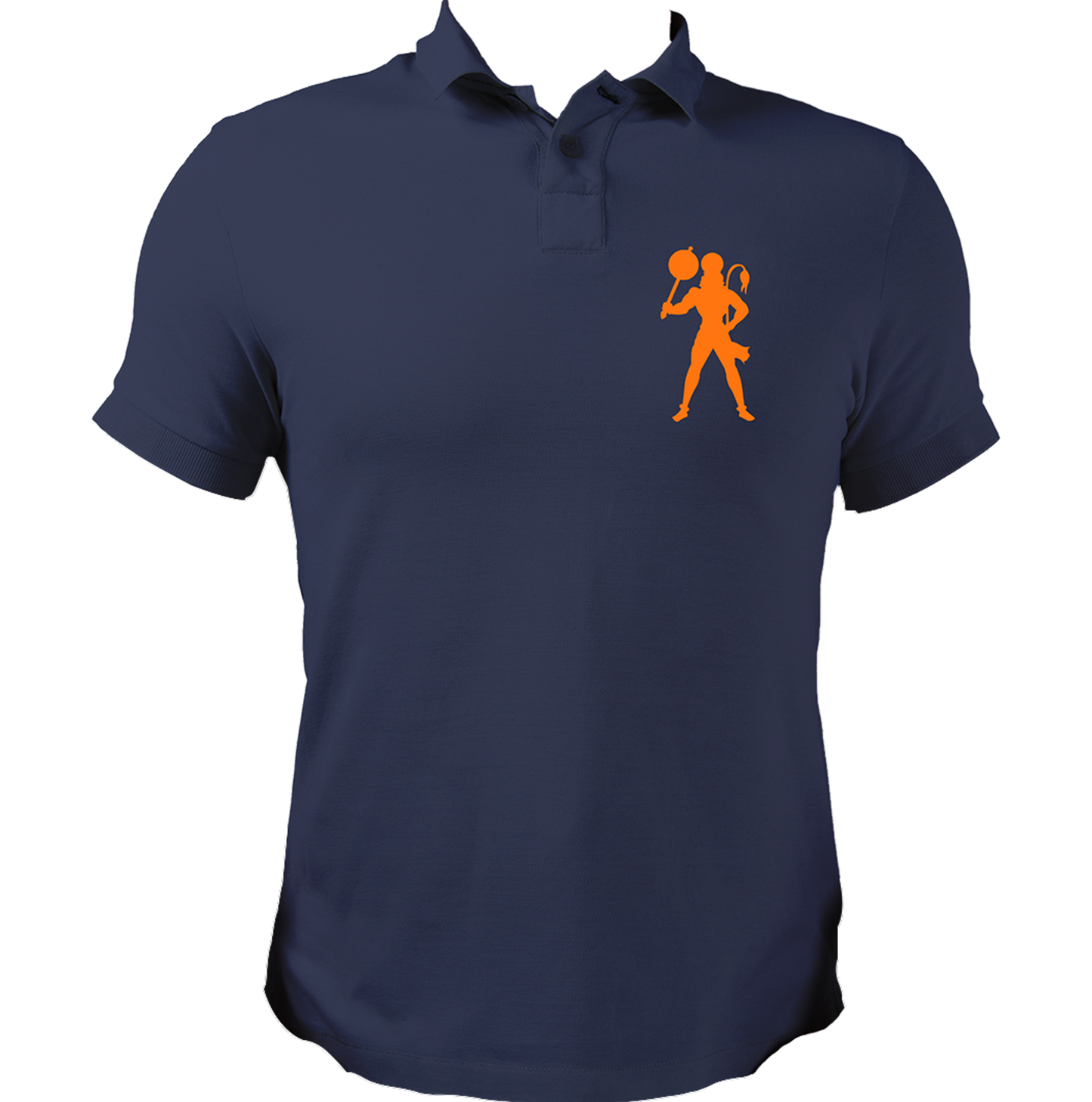Navy Blue Hanuman Ji polo T-shirt with Lord Hanuman print by Garrari