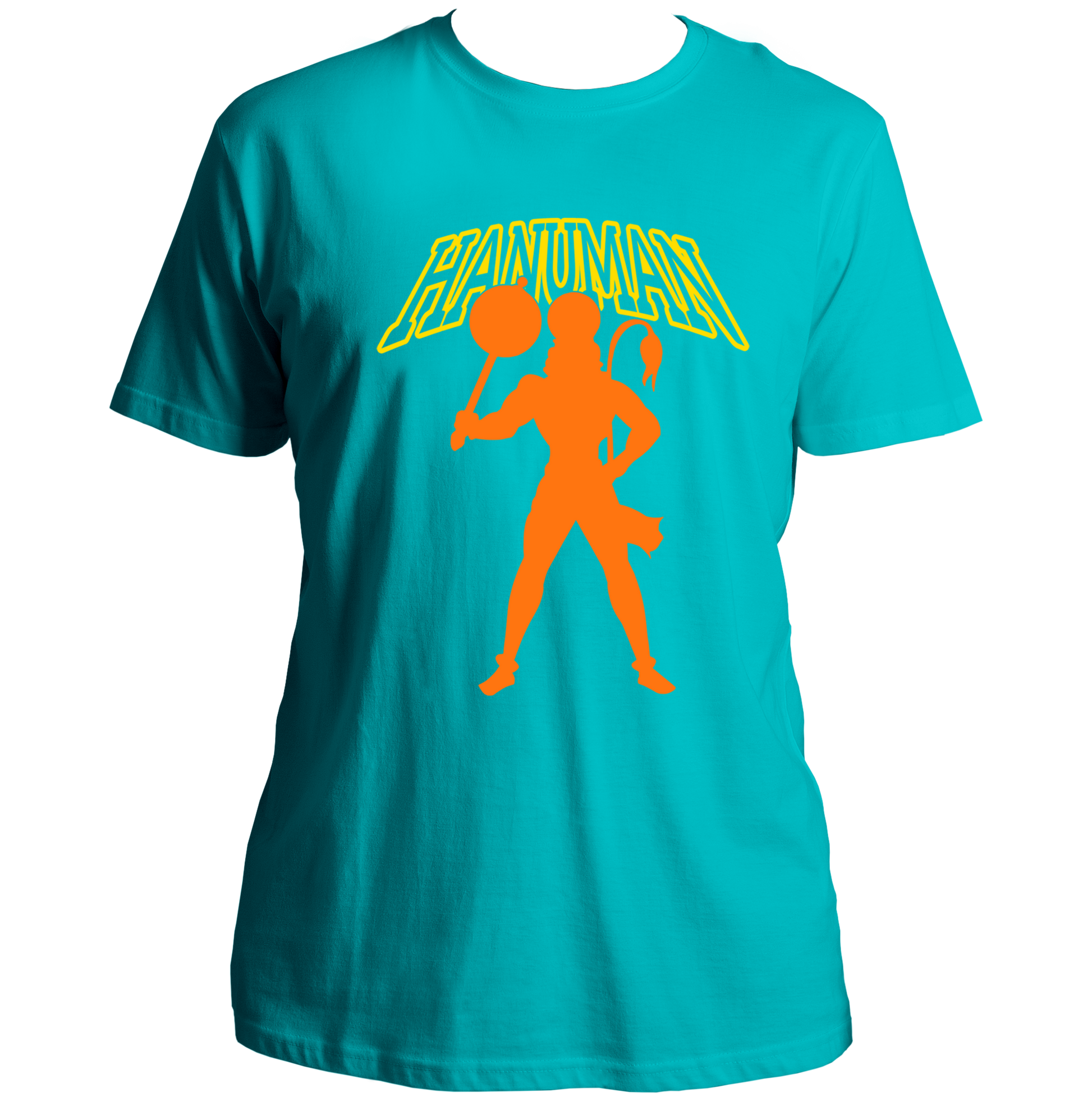 Aqua Blue Hanuman Ji unisex T-shirt with Hanuman devotional print by Garrari