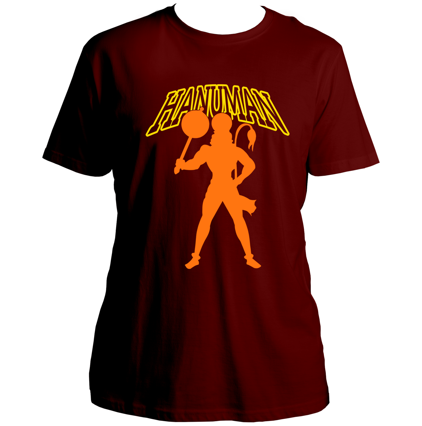 Maroon Hanuman Ji unisex T-shirt with Bajrangbali print by Garrari