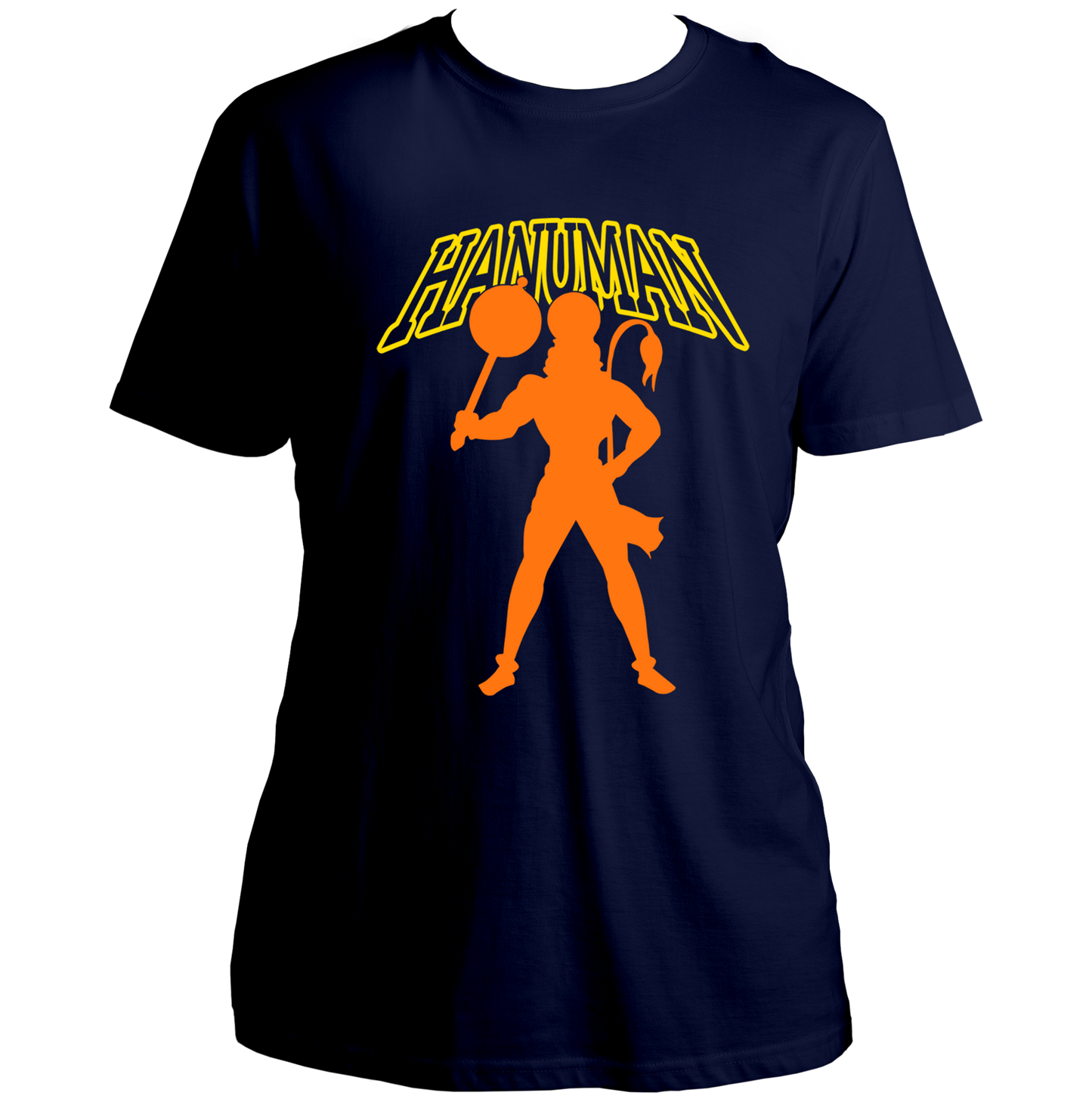 Navy Blue Hanuman Ji unisex T-shirt with Hanuman Ji devotional design by Garrari