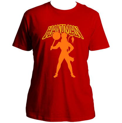 Red Hanuman Ji unisex T-shirt with Lord Hanuman devotional print by Garrari