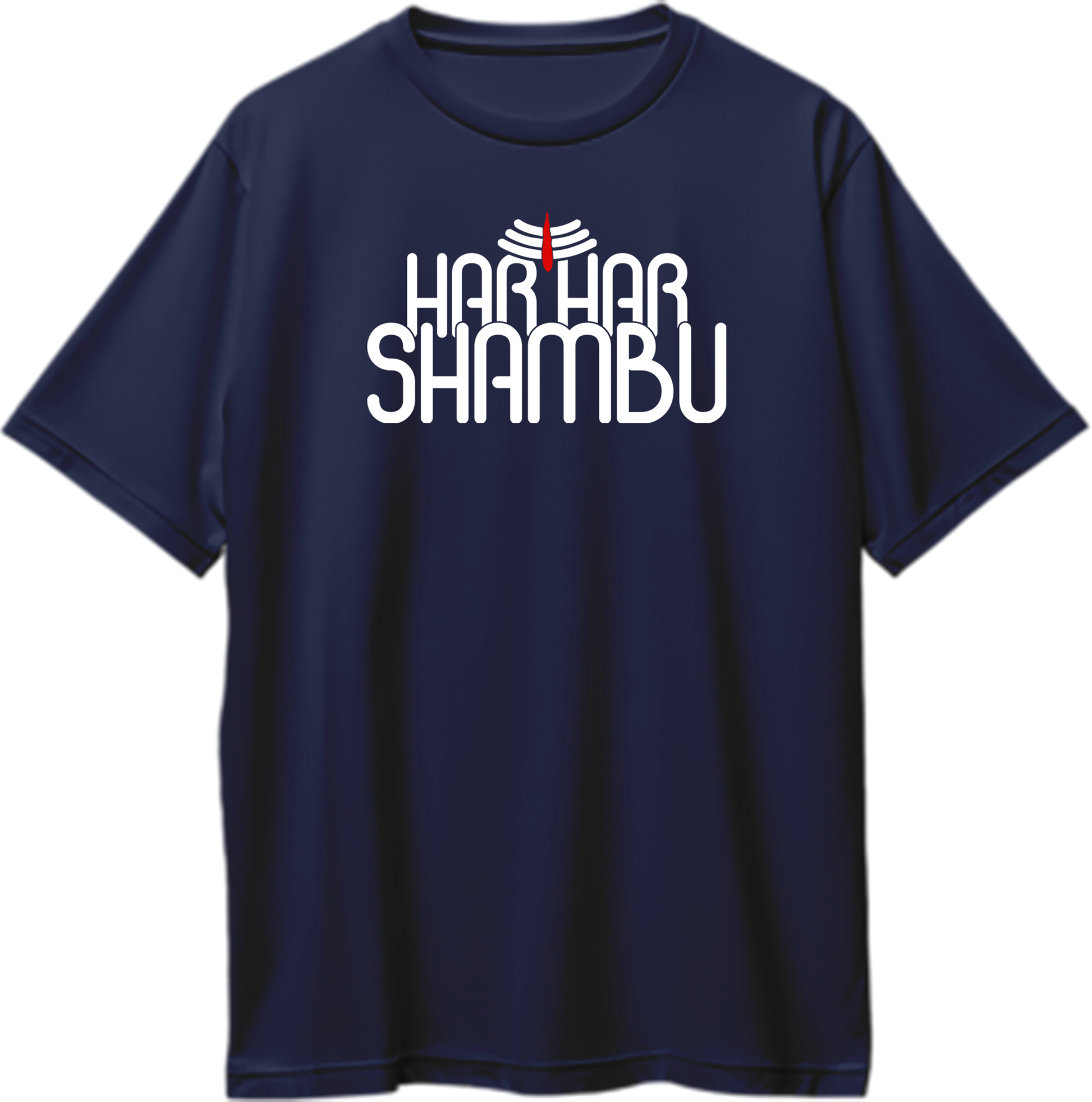 Navy Blue Har Har Shambhu oversized T-shirt with Shiva typography print by Garrari