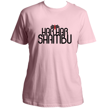 Baby Pink Har Har Shambhu unisex T-shirt with Har Har Shambhu print by Garrari