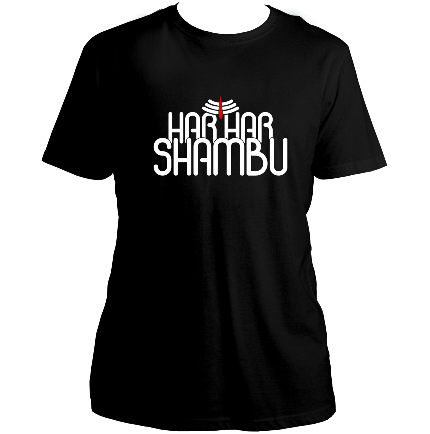 Black Har Har Shambhu unisex T-shirt with Tripund tilak print by Garrari