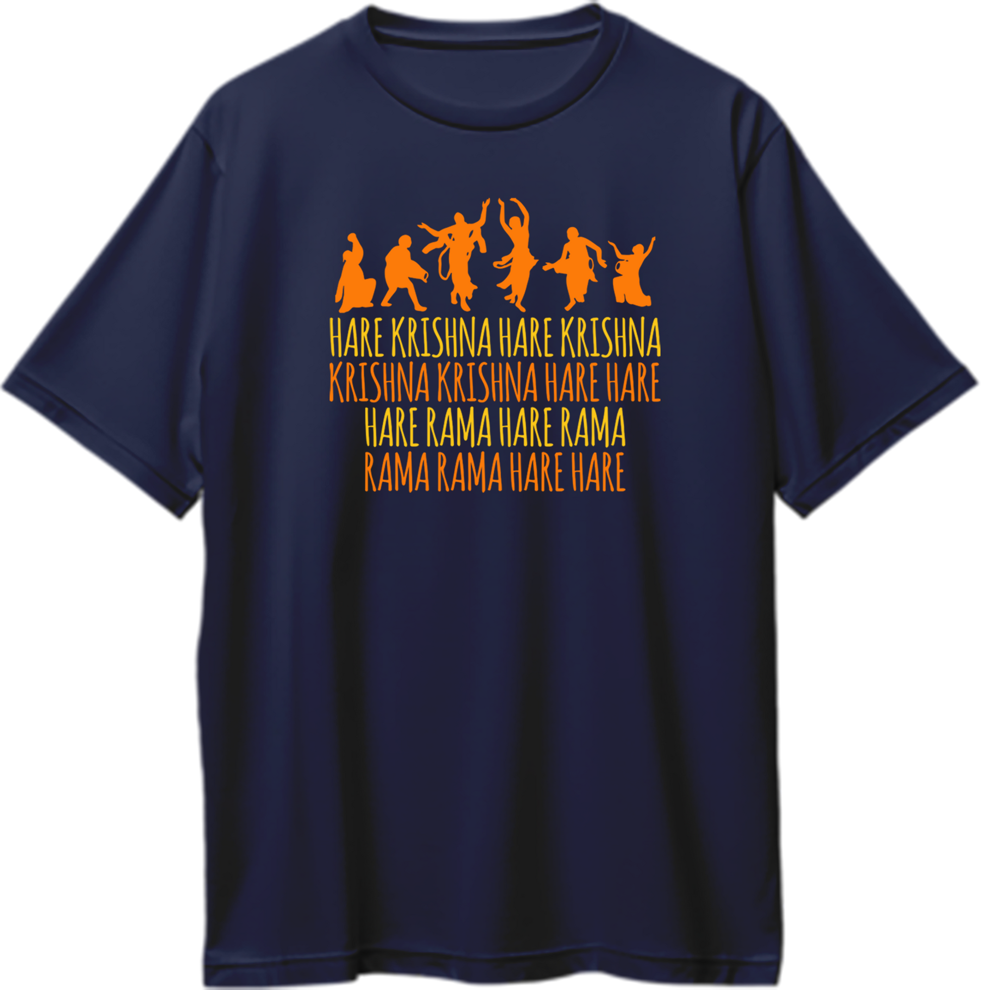 Navy Blue Hare Krishna Hare Rama oversized T-shirt with Maha Mantra artwork by Garrari
