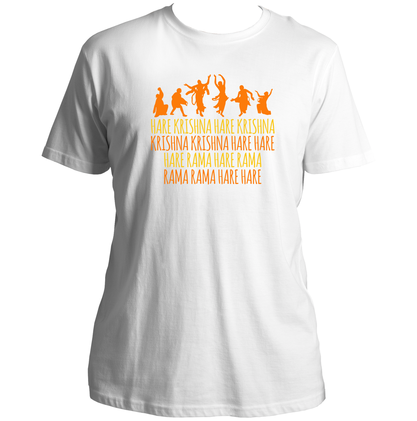 White Hare Krishna Hare Rama T-shirt with Maha Mantra typography by Garrari