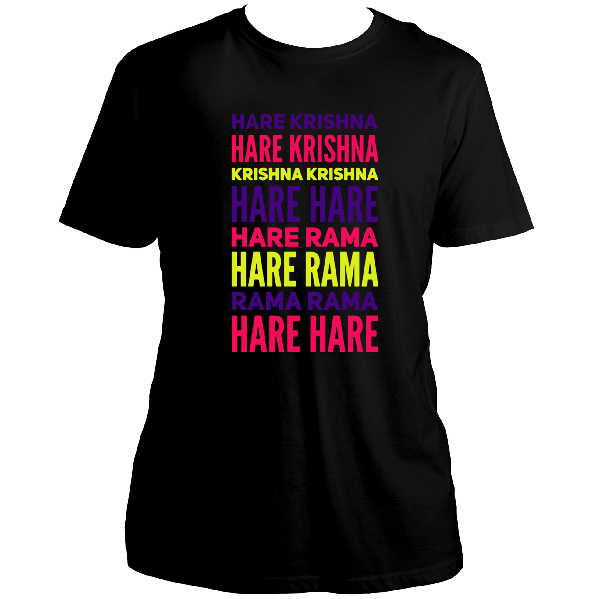 Black Hare Krishna Hare Rama T-shirt with Hare Krishna mantra print by Garrari