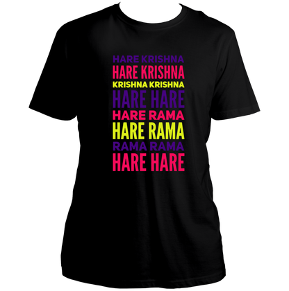 Black Hare Krishna Hare Rama T-shirt with Hare Krishna mantra print by Garrari