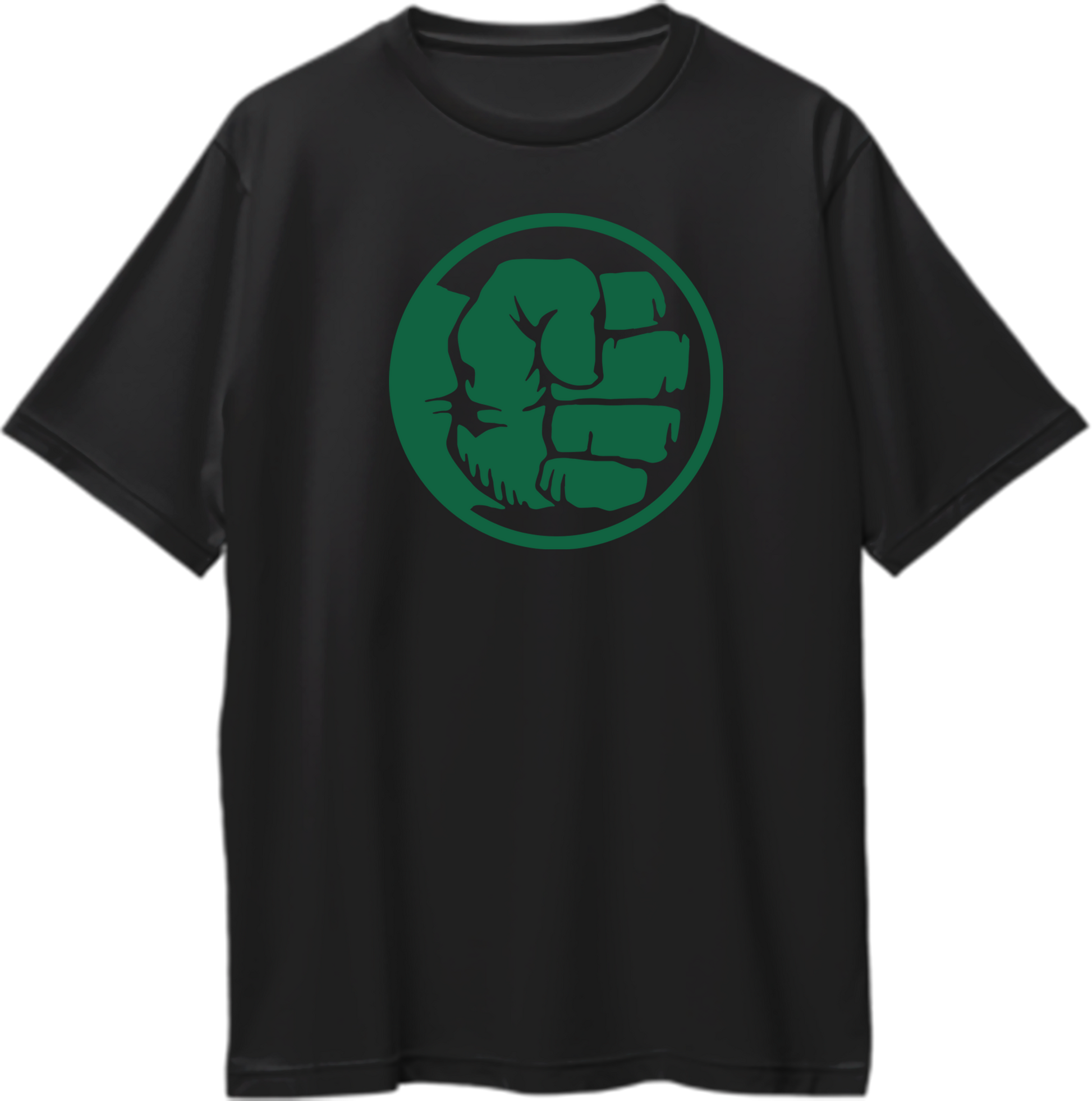  "Oversized unisex t-shirt featuring a large green fist, symbolizing unstoppable strength and power."